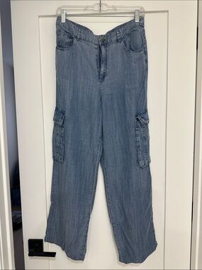 Splendid Light Blue Wide-Leg Cargo Jeans